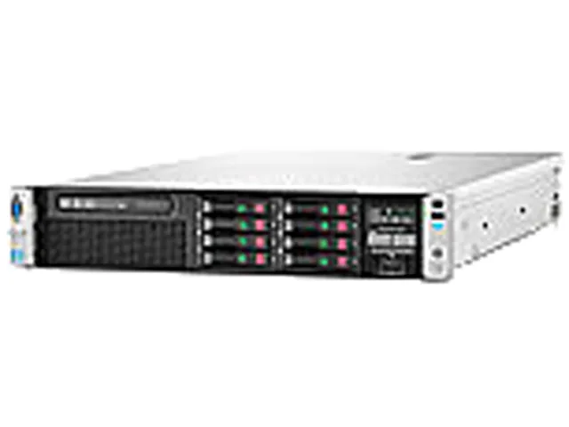 Silver 2U rack server front with drive blanks and power buttons