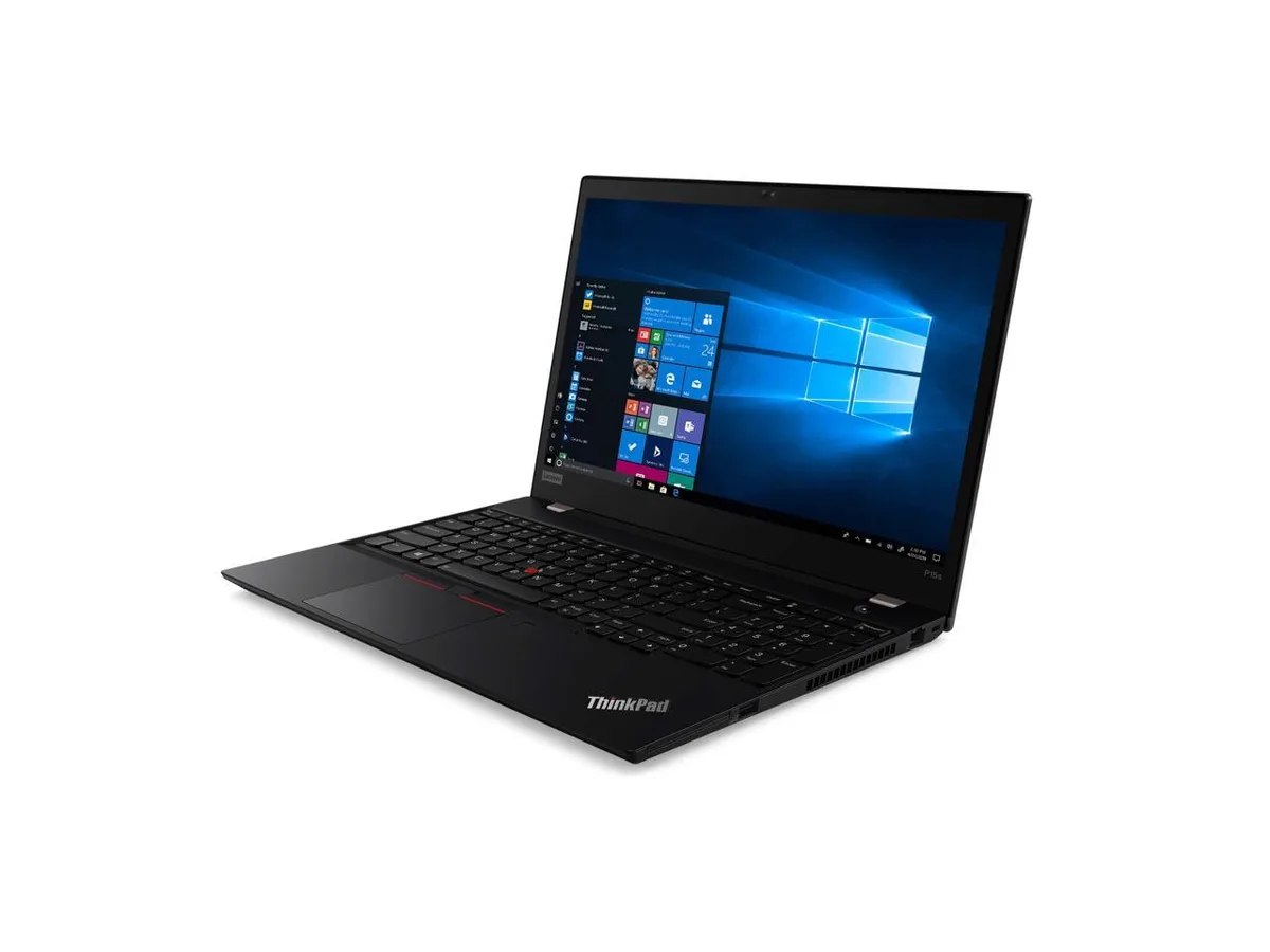 Black ThinkPad laptop with 15.6 inch screen