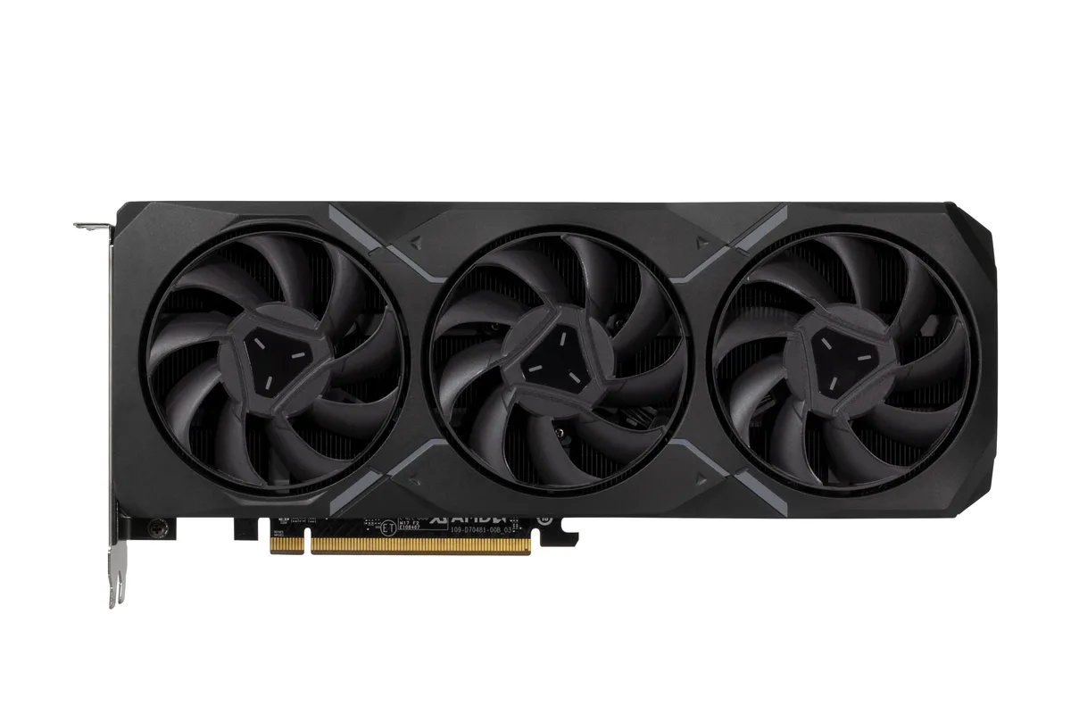 PowerColor Radeon RX 7900 XT graphics card, triple-fan cooler, matte black finish