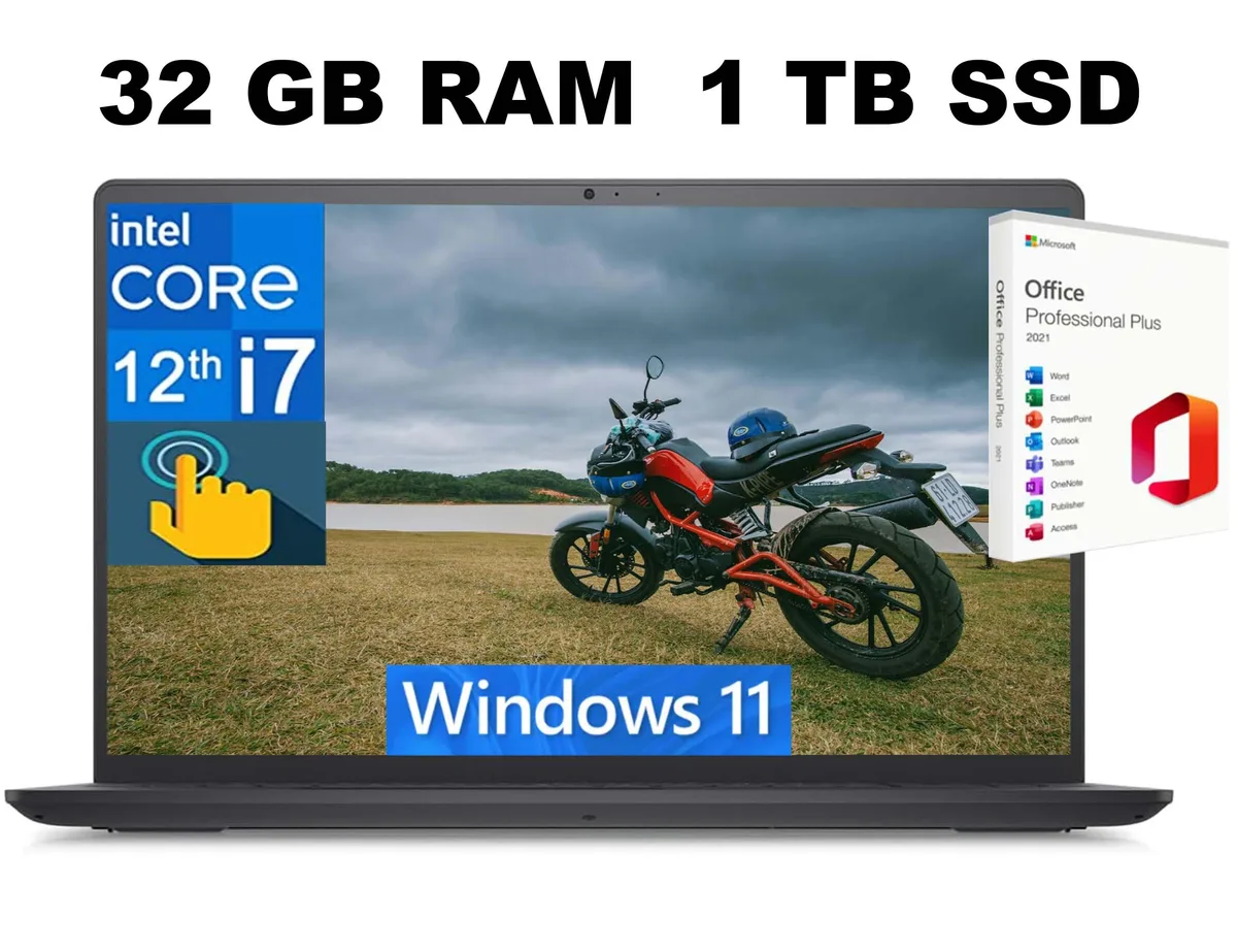 DELL DELL Inspiron 3520 15 laptop i7-1255U 32GB 1TB SSD 15.6 FHD Touchscreen — photo du produit