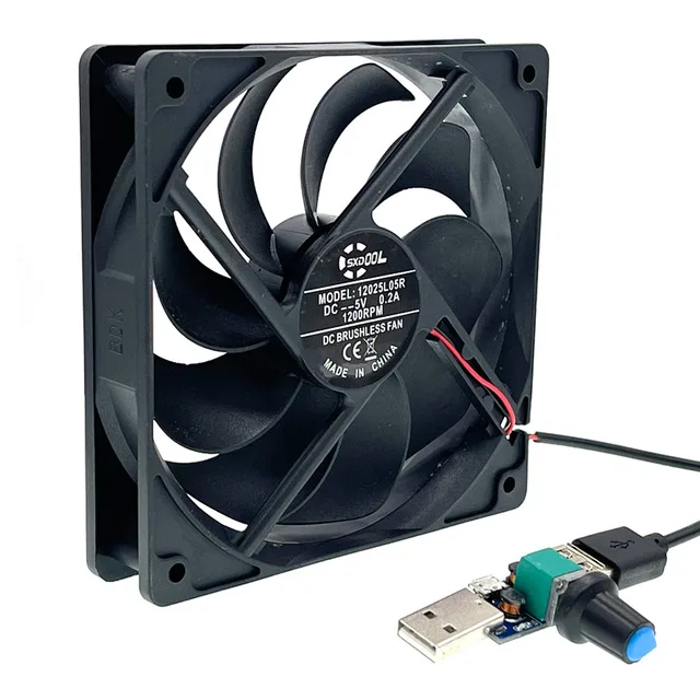 SXDOOL SXDOOL 12025L05R 120mm USB case fan with governor — foto produk