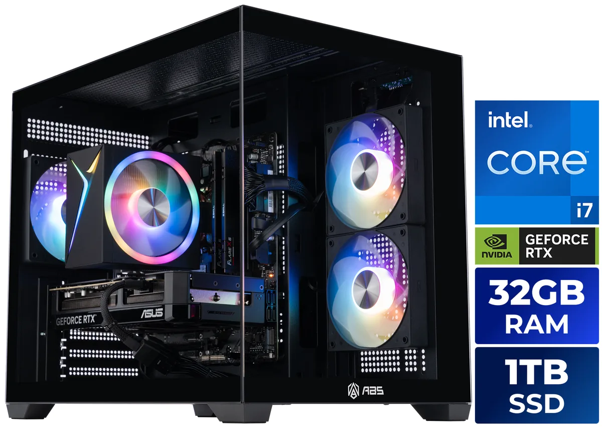 ABS ABS F2A47N57R1 gaming PC i7-14700F RTX 5070 12GB 32GB DDR5 1TB NVMe — product photo