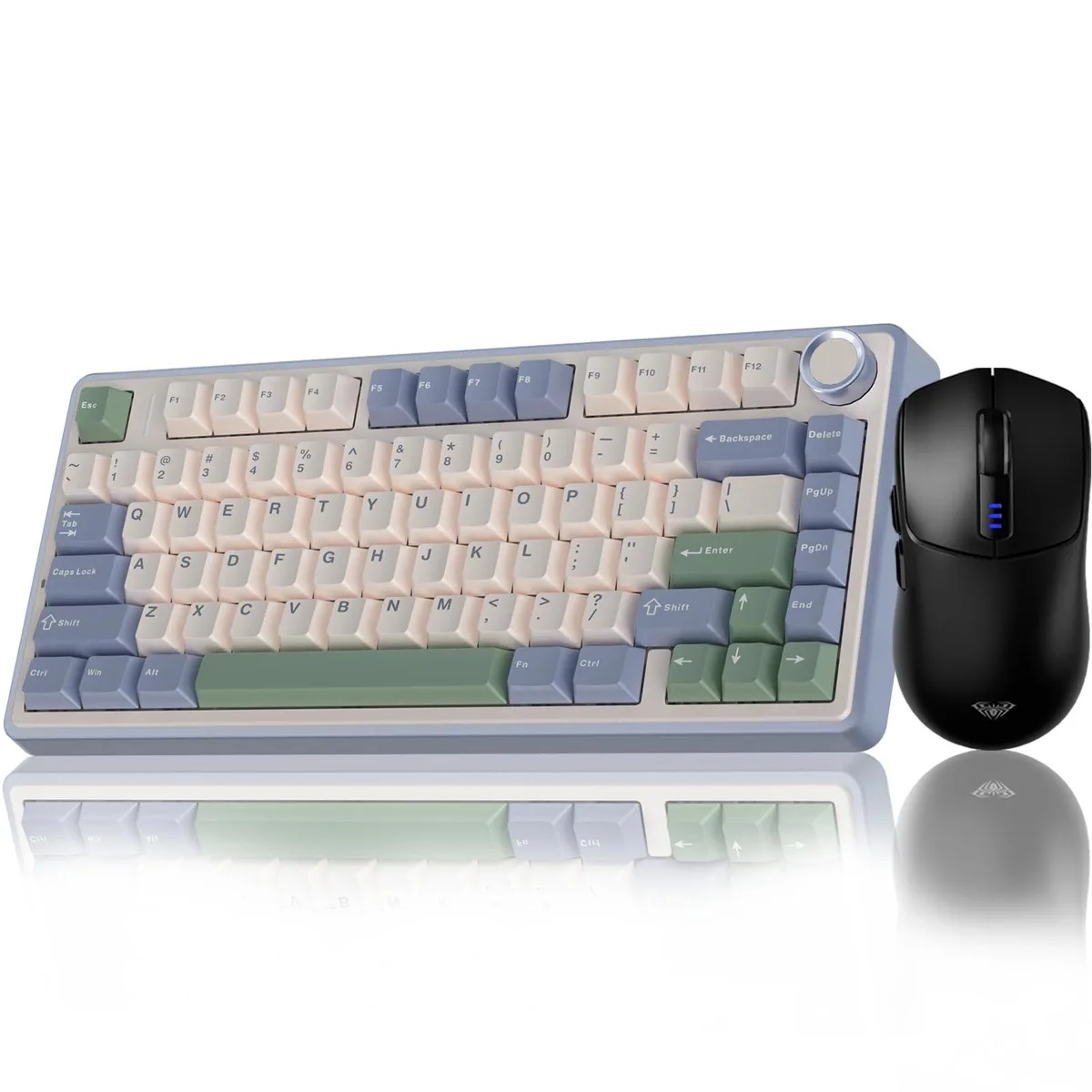 Black 75% wireless mechanical keyboard with matching SC580 mouse