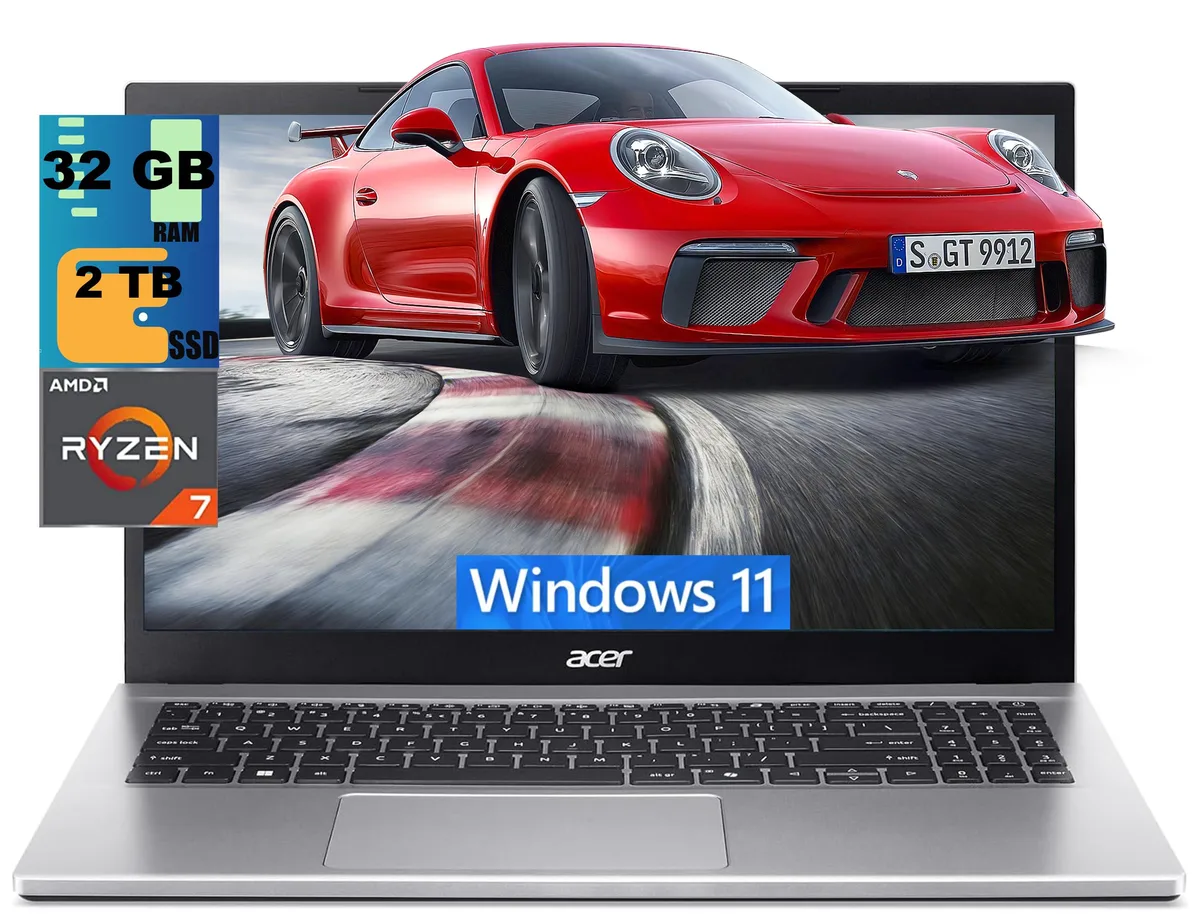 Silver 15.6 inch laptop, thin profile, non-touch FHD display, backlit keyboard