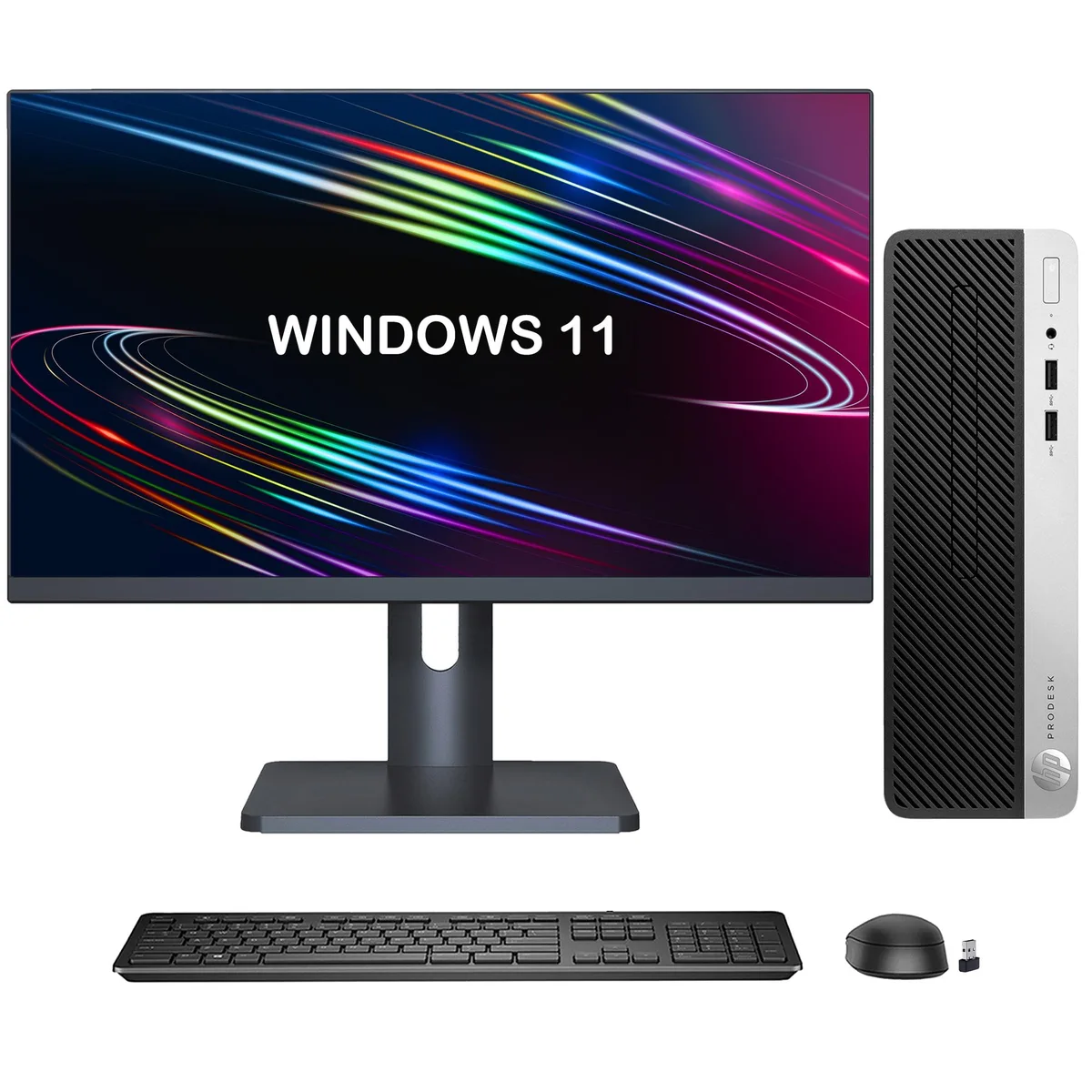 HP HP ProDesk 400 G5 SFF i3-8100 16GB 512GB 27" monitor desktop PC — photo du produit