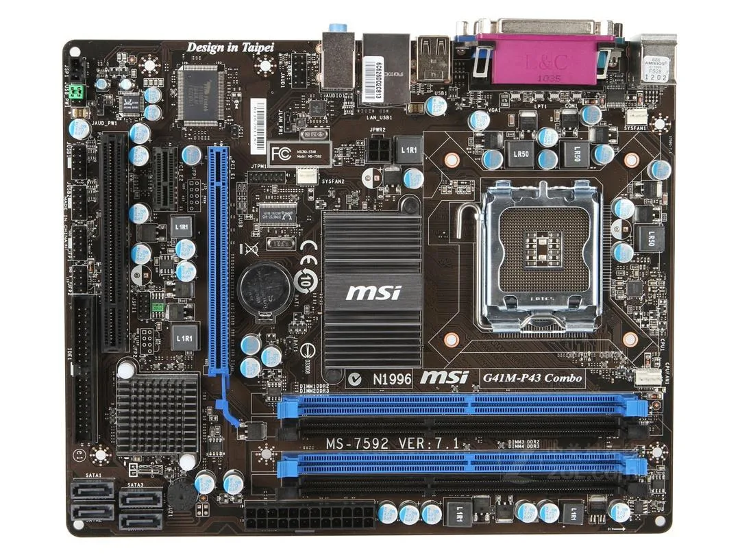 Green Micro ATX motherboard with LGA 775 socket and DDR3 slots