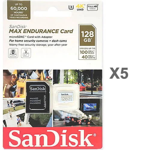 SanDisk SanDisk Max Endurance 128GB microSDXC Class 10 5-pack — תמונת המוצר