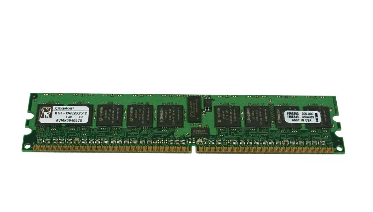 Green 240-pin DDR2 registered memory module, 512 MB
