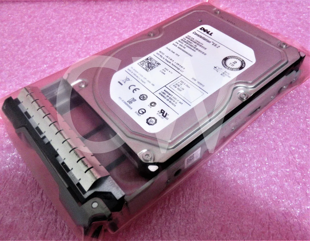 3.5 inch SAS hard drive mounted in black server tray