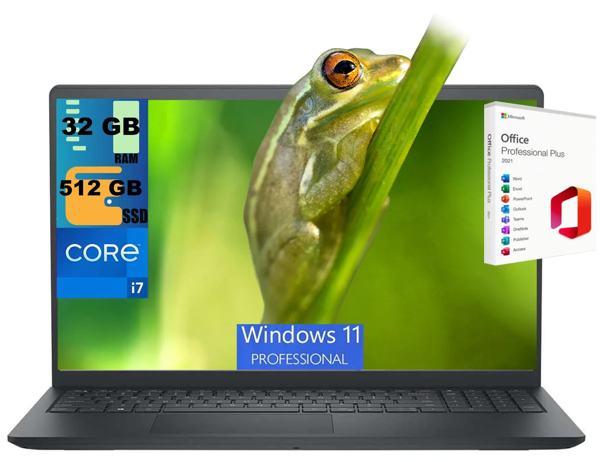 DELL DELL Inspiron 15 laptop i7-1355U 10-core 32GB 512GB 15.6" FHD Touchscreen UHD WiFi6 Pro Office 2021 — product photo