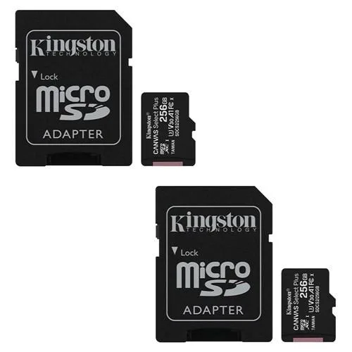 Kingston Technology Corp. Kingston Technology Corp. Canvas Select Plus 256 GB microSD Card 2-Pack with SD Adapter — תמונת המוצר