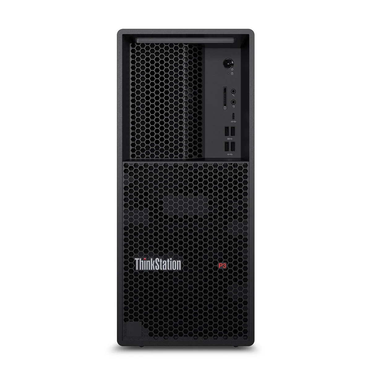 Raven black tower workstation on a plain background