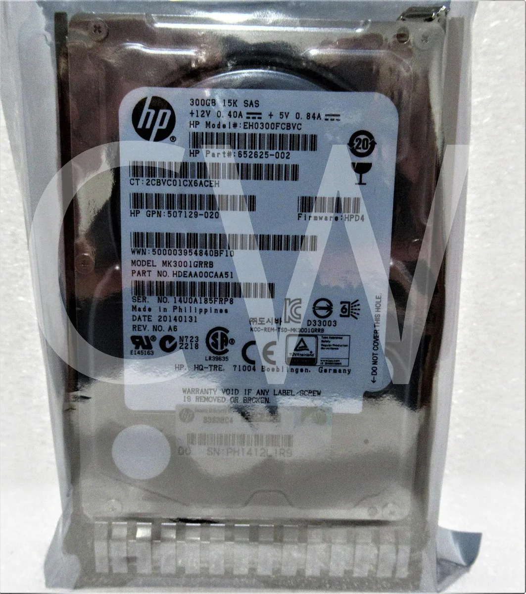 Small silver 2.5 inch SAS hard drive in black carrier tray
