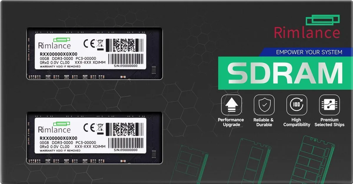 Two green DDR3 UDIMM sticks, 240-pin, low-voltage 1.35V
