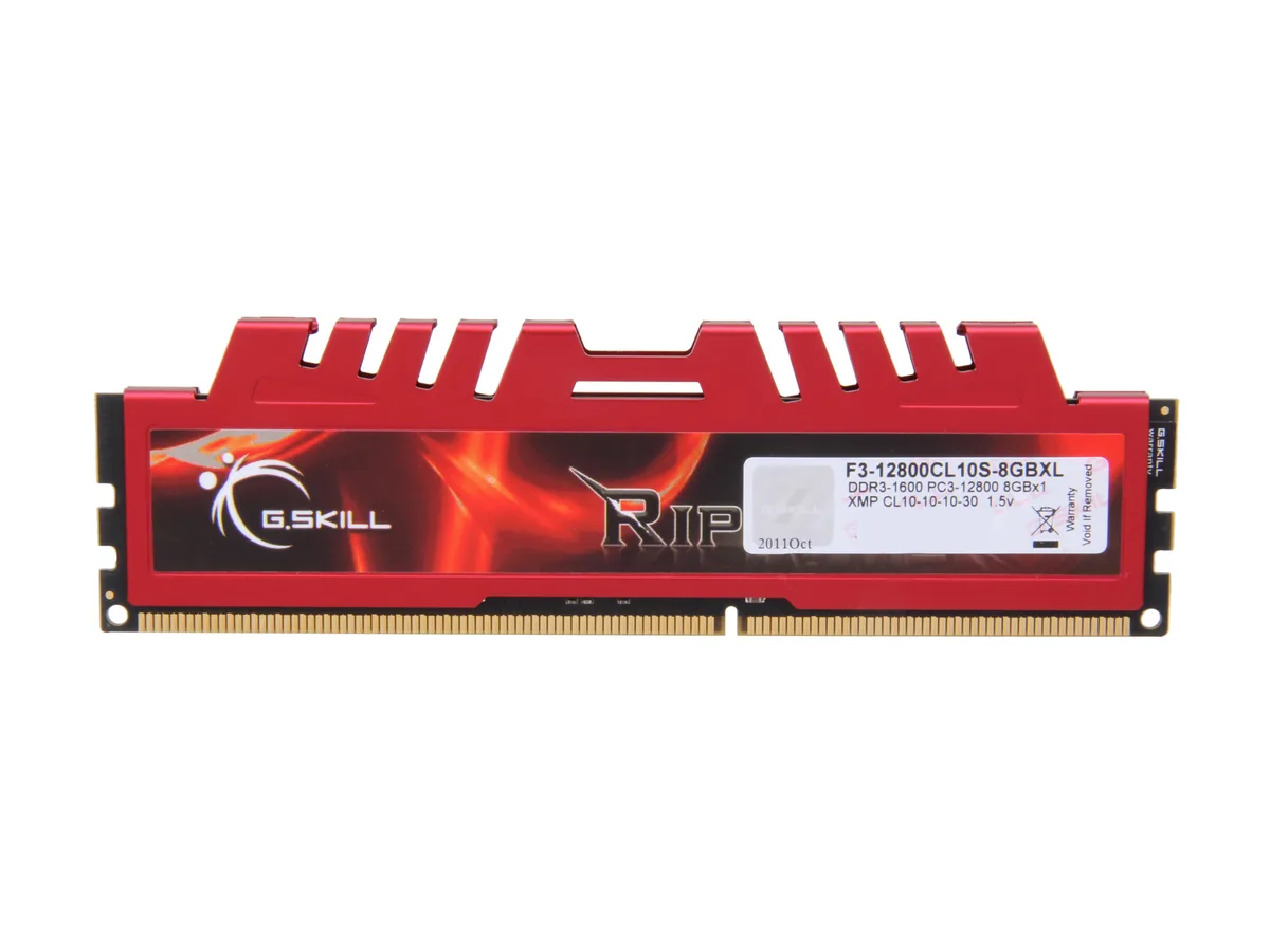 Red Ripjaws X DDR3 DIMM with 240 pins and tall heat spreader