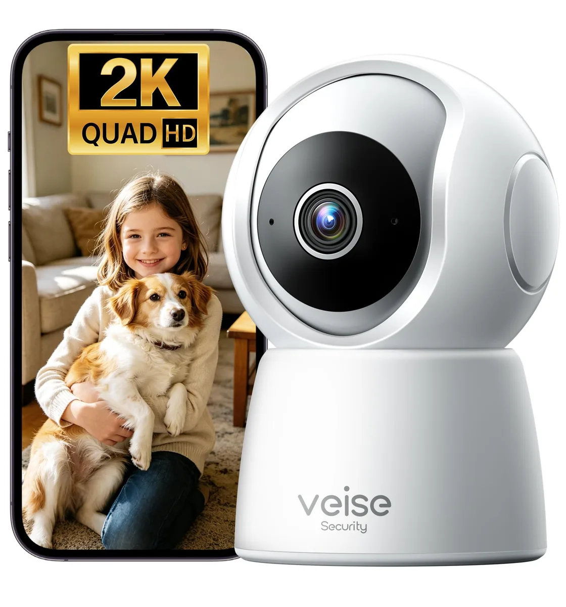  Clover 2K 360° Wireless Indoor Camera F1.8 2.4GHz — fotografia produsului