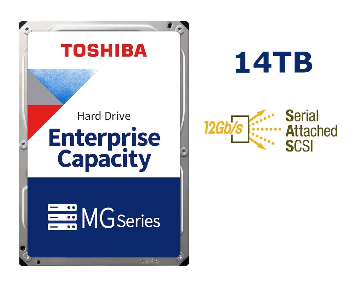 Silver 3.5 inch enterprise hard drive with SAS connector