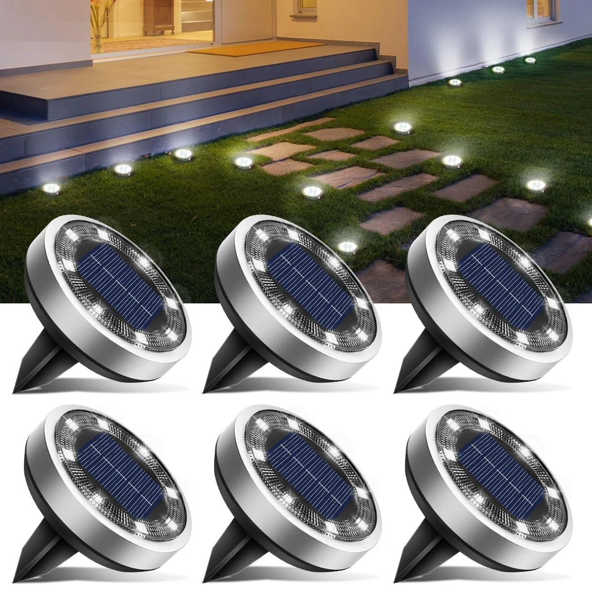  btfarm DC-CD915 6 Pack Solar Ground Lights Cool White — termékfotó