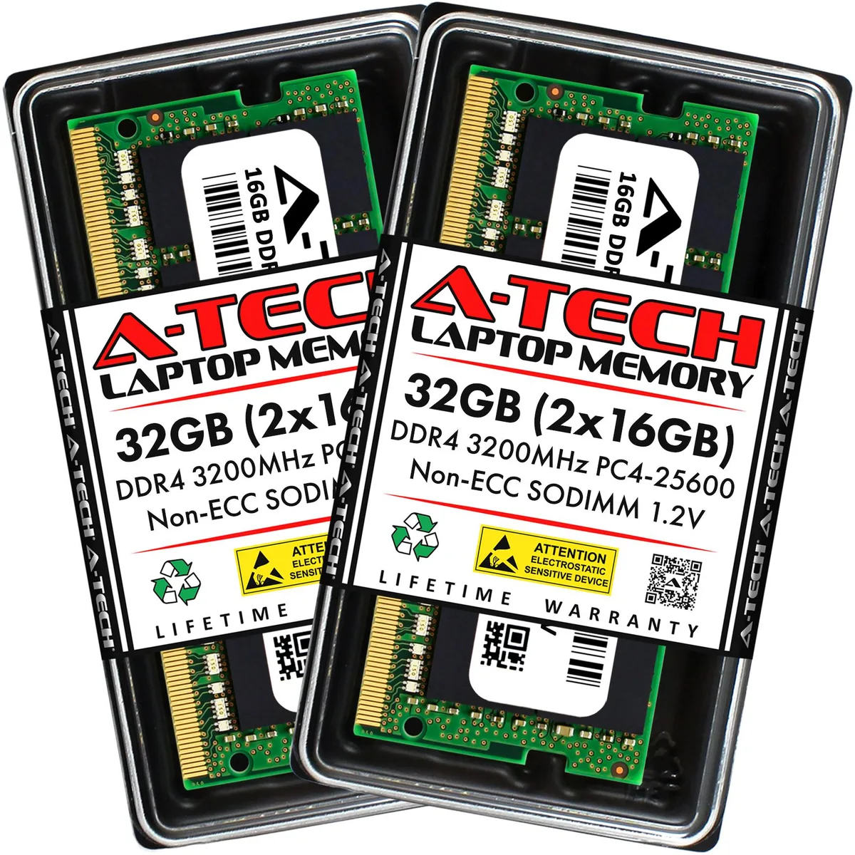 A-Tech A-Tech 32GB (2x16GB) DDR4 3200MHz CL22 1.2V 260-Pin SO-DIMM Laptop RAM — produktfoto