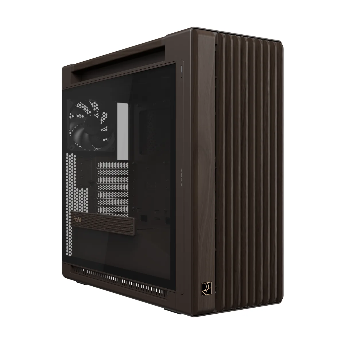 ASUS ASUS PROART PA602 WALNUT WOOD TG PWM RETRO BROWN PC case — product photo
