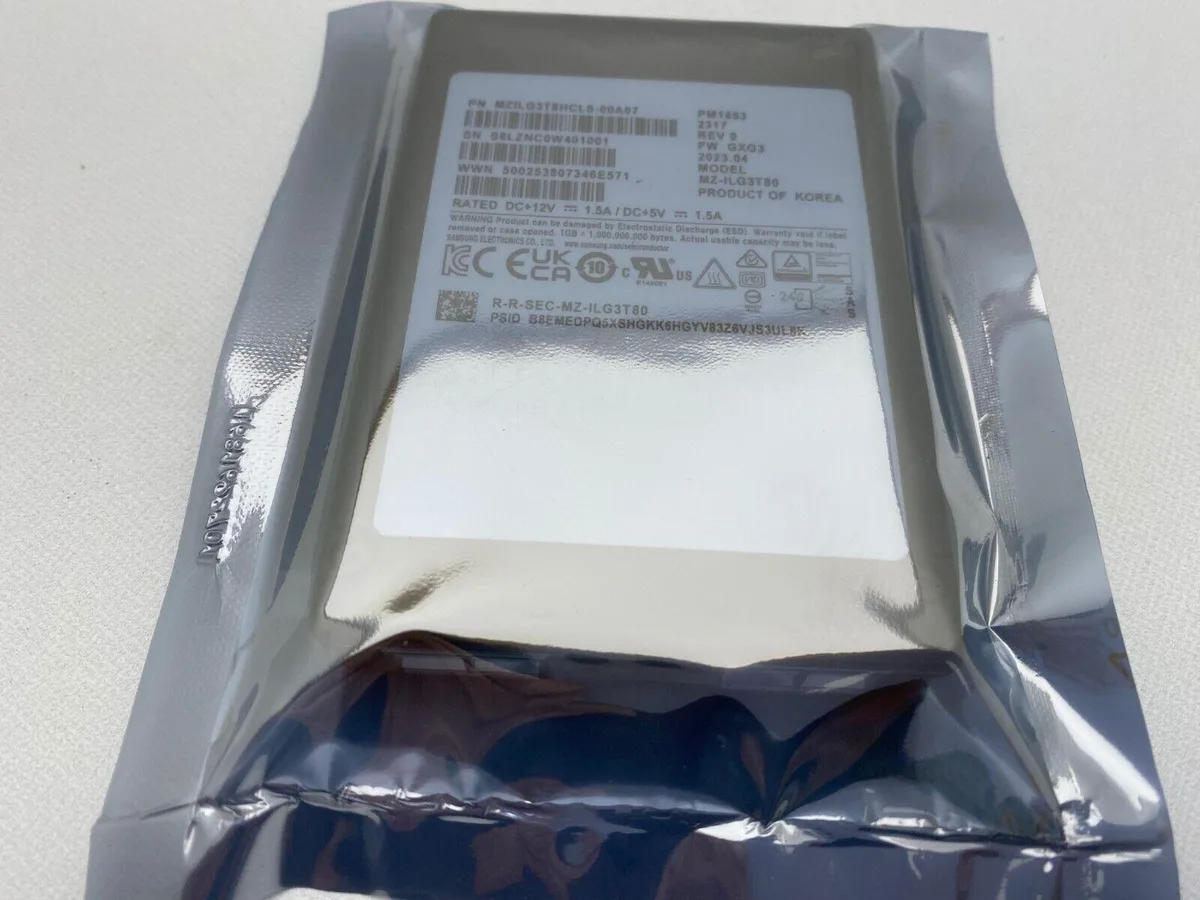 SAMSUNG SAMSUNG MZILG3T8HCLS-00A07 PM1653 3.84TB SAS 24Gb/s 2.5in enterprise SSD — productfoto