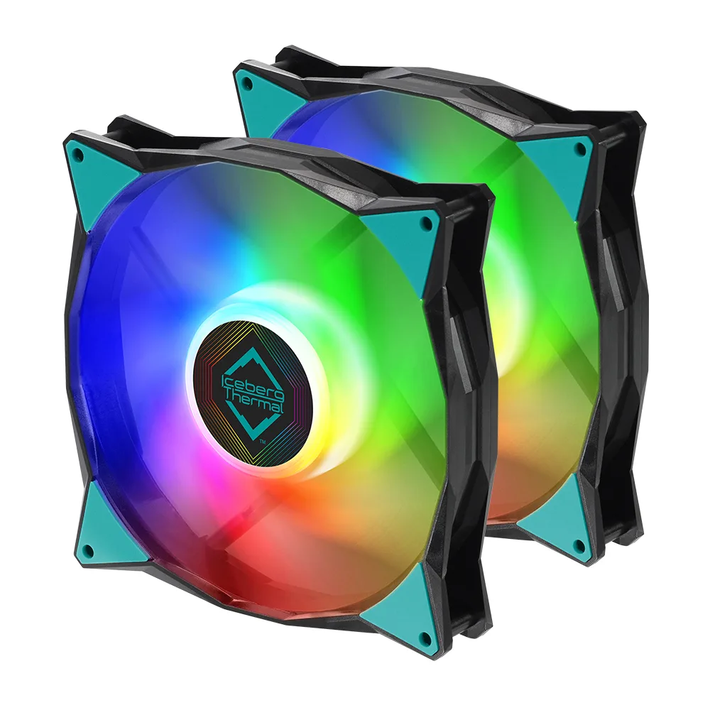 Iceberg Thermal Inc Iceberg Thermal Inc IceGALE ARGB 140mm PWM case fan 2-pack black — foto del producto