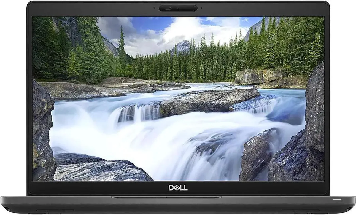 Dell Latitude 5401 14 inch laptop, dark matte finish, visible wear and pressure marks on screen