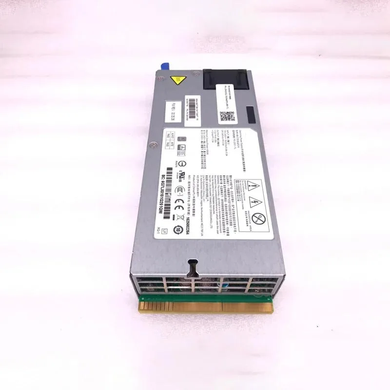 Silver rectangular server power supply unit with front handle and ventilation grille