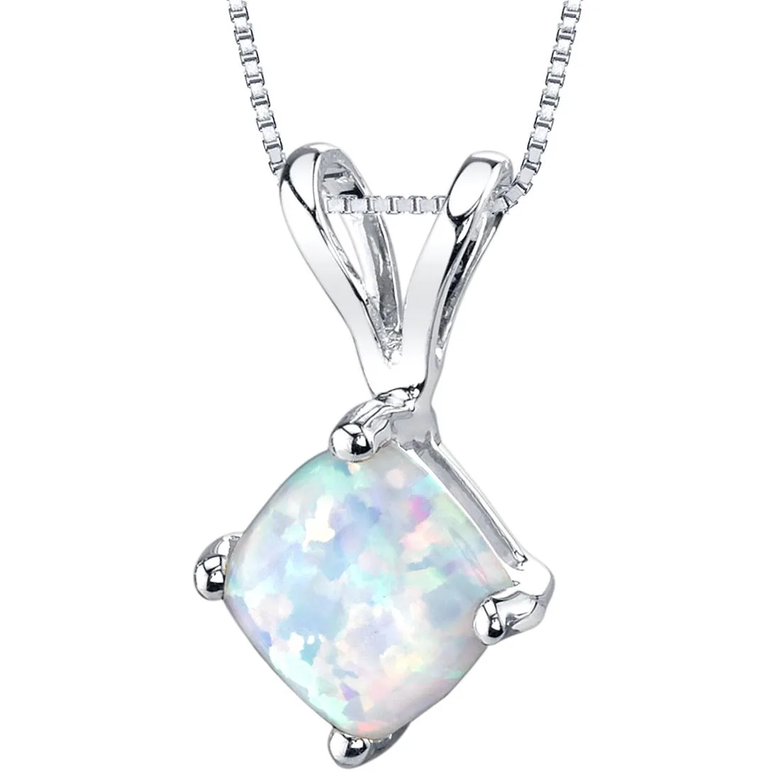 Oravo Oravo 14k White Gold Cushion Cut Opal Pendant Necklace 0.50 ct 18 — product photo