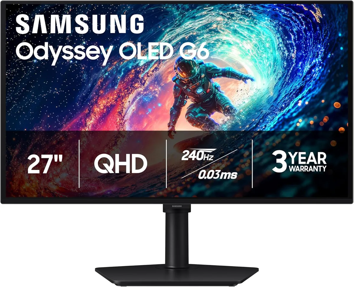 SAMSUNG SAMSUNG Odyssey G6 27" QHD 240Hz OLED Gaming Monitor LS27HG612SNXZA — product photo