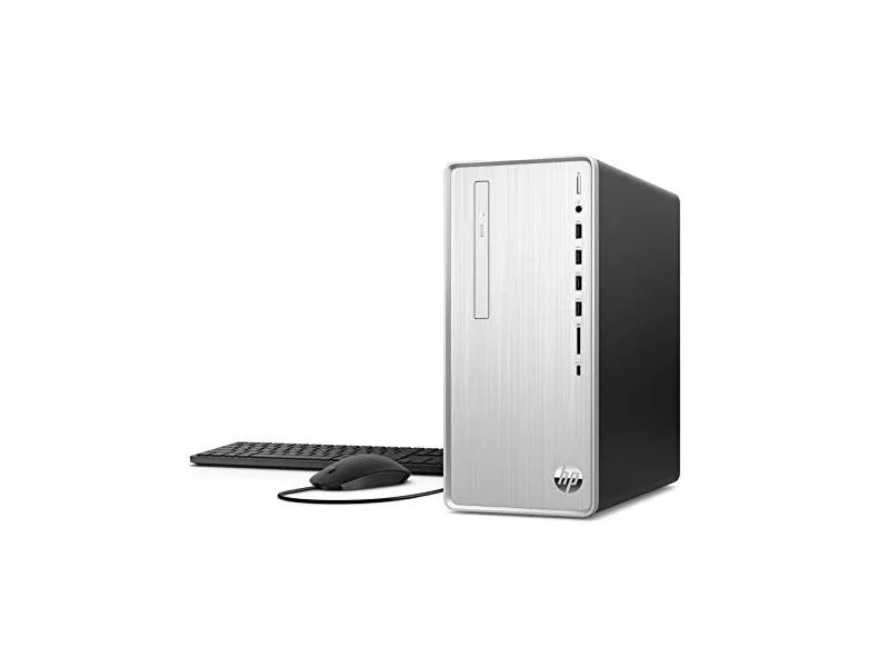 A compact black tower desktop with front USB ports