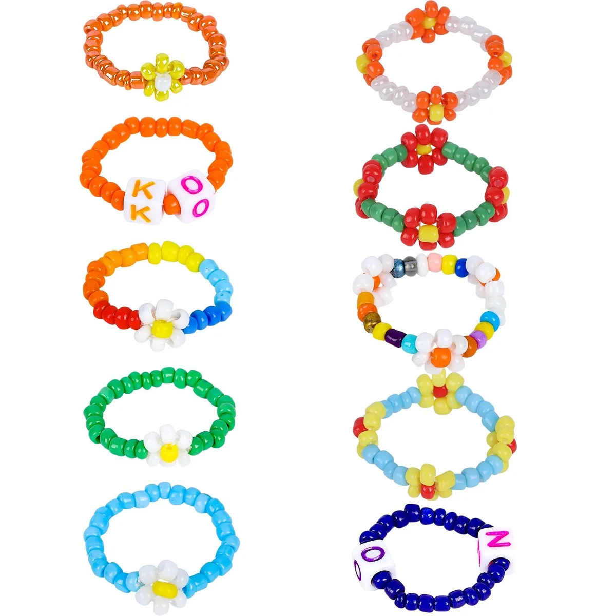  CÉLLOT 5187-2 Adjustable Acrylic Rings 10Pcs Multicolor — fotografia produsului