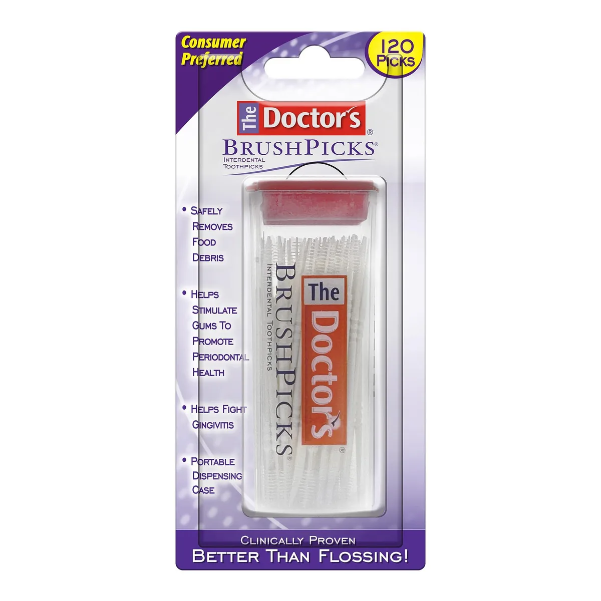  Waterpik The Doctor's BrushPick Interdental Brushes &amp; Dental Picks 120 Count — product photo
