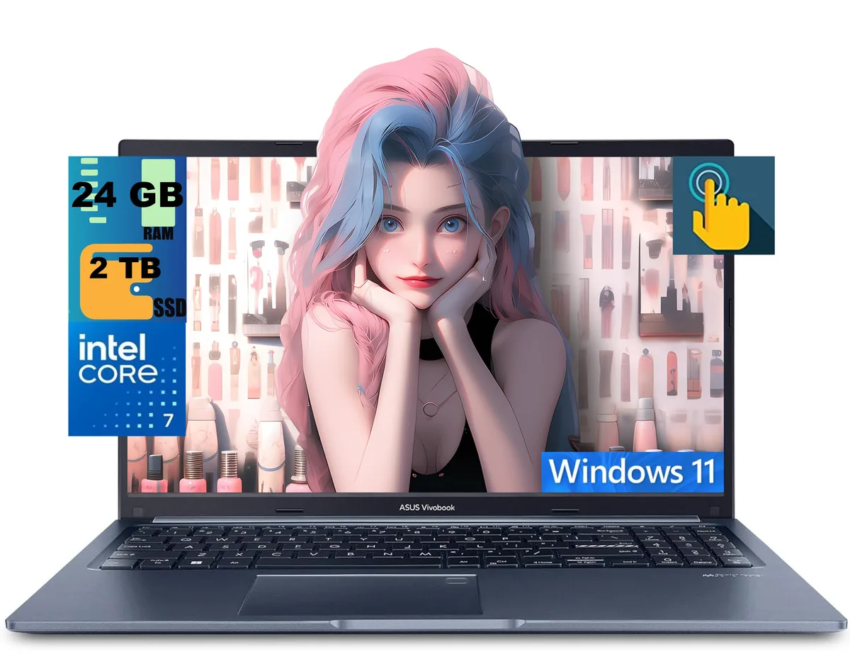 ASUS ASUS Vivobook 15 laptop, 15.6" FHD touchscreen, Core 7 150U 10-core, 24GB DDR4, 2TB PCIe SSD, blue — 제품 사진