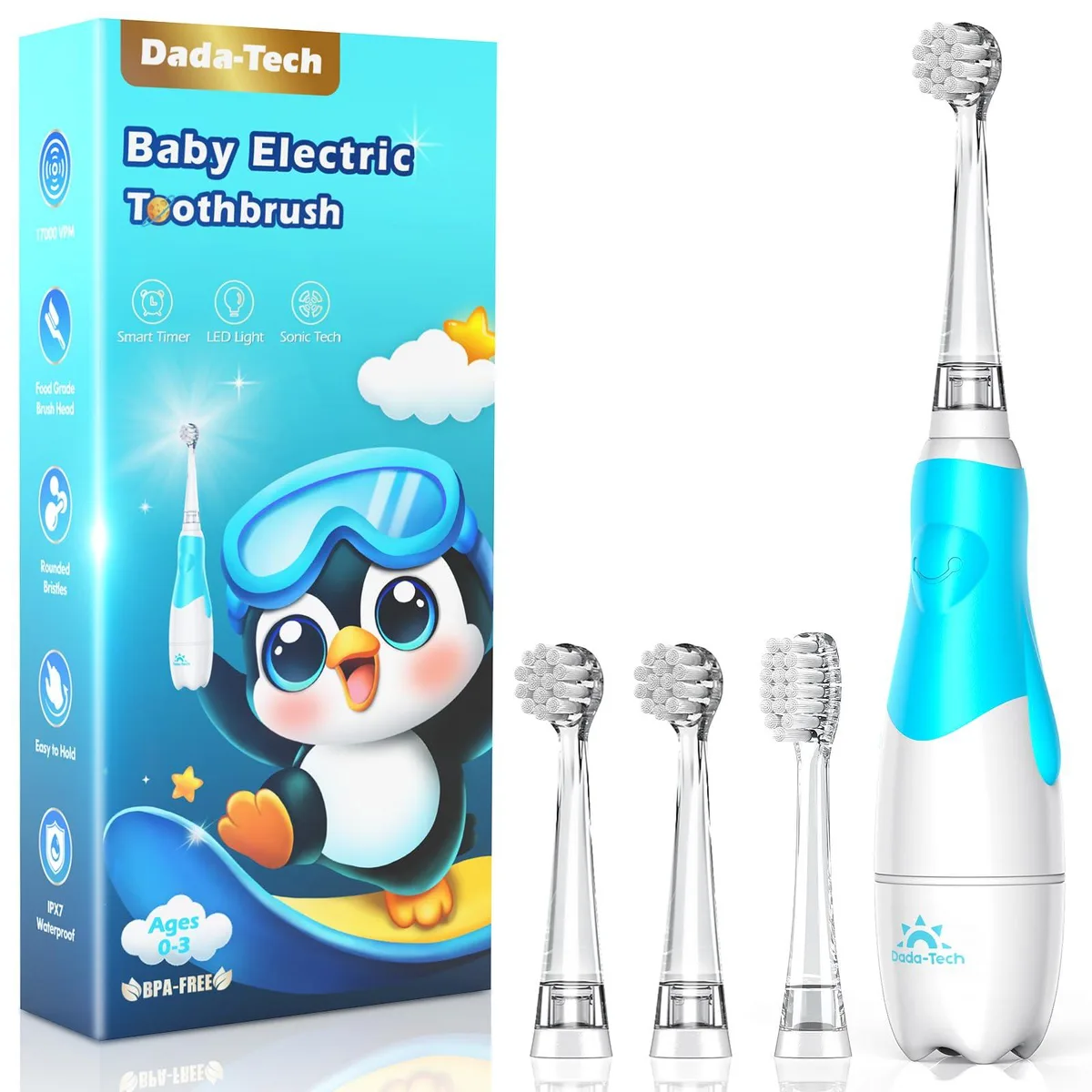  DADA-TECH DT-BB1 Oral Care Blue Penguin Electric Toothbrush — product photo