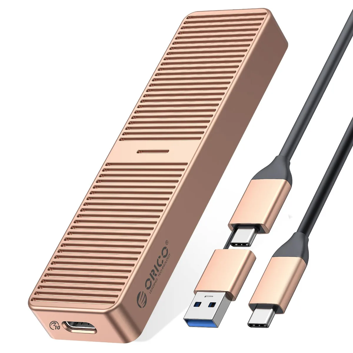 Orico Orico M.2 NVMe/SATA SSD Enclosure USB 3.2 10Gbps Rose Gold — 商品写真