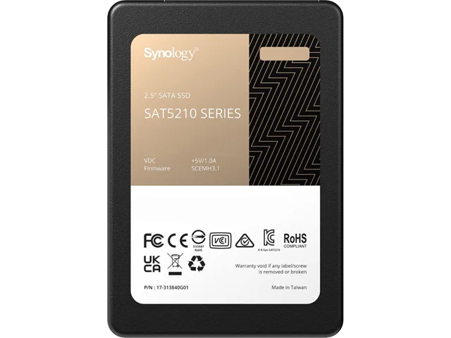 Silver 2.5 inch SATA internal SSD with black label