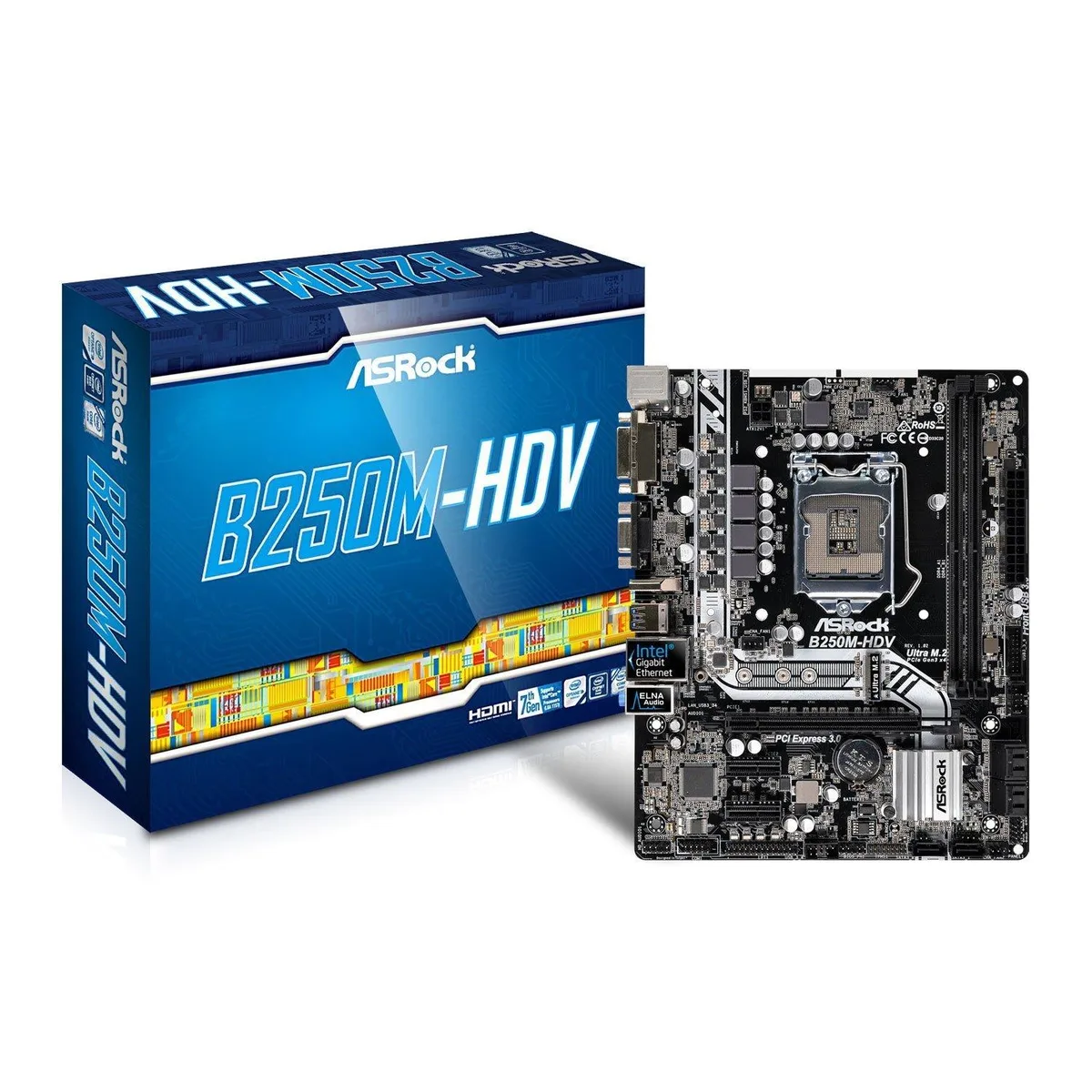 ASRock ASRock B250M-HDV LGA 1151 Intel B250 motherboard — product photo