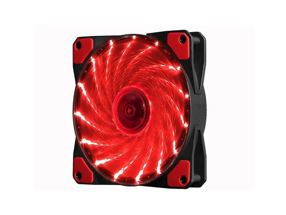 sakose sakose 12025-LED 120mm case fan 15 red LEDs 16dB 1100RPM — fotografie produktu