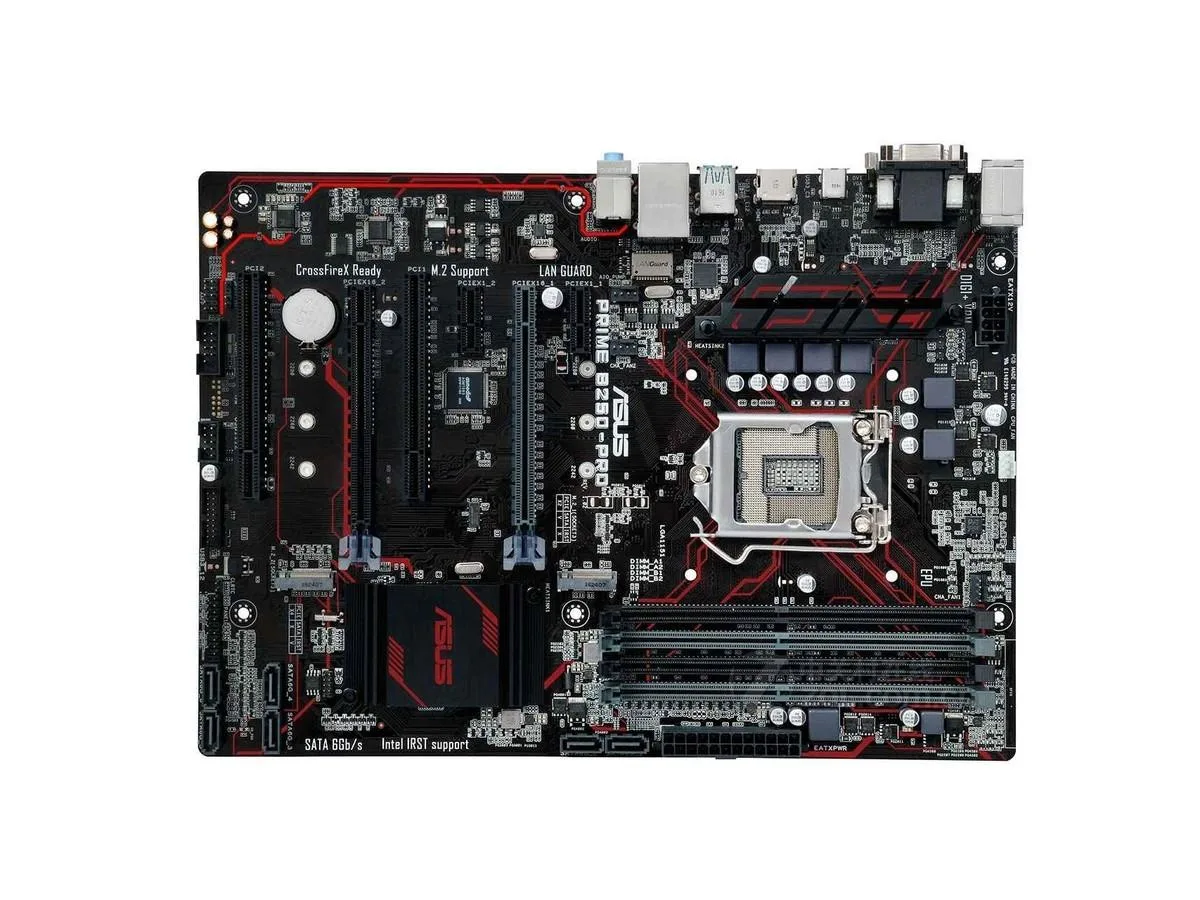 ATX motherboard green PCB silver heatsinks LGA 1151 socket DDR4 slots SATA ports back panel I/O shield