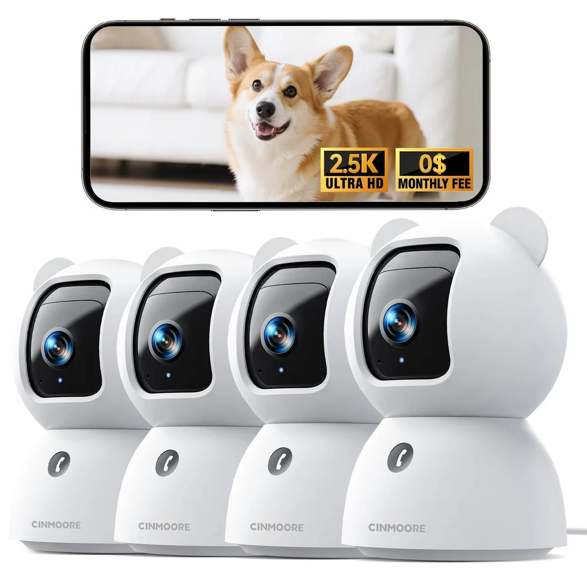 CINMOORE CM-C2LU 2.5K Wireless Surveillance 4pack — product photo