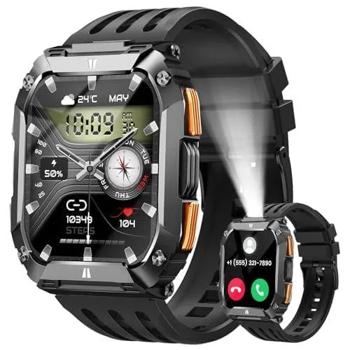  FOSMET 1.95" Smart Watch Black Flashlight 30 Days Battery — fotografie produktu