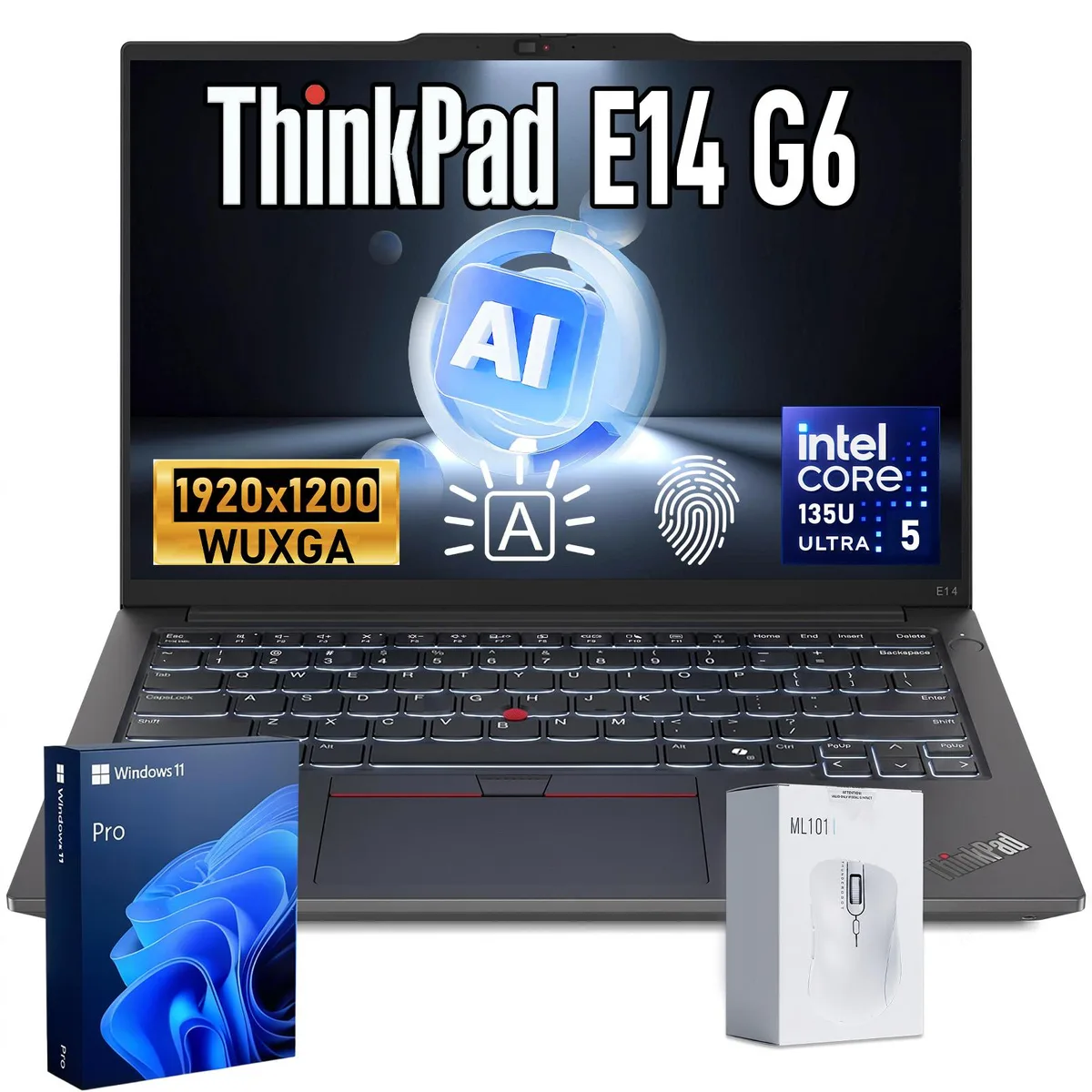 Lenovo Lenovo ThinkPad E14 Gen 6 laptop, Intel Core Ultra 5 135U, 64GB DDR5, 2TB SSD, 14" FHD+ — ภาพสินค้า