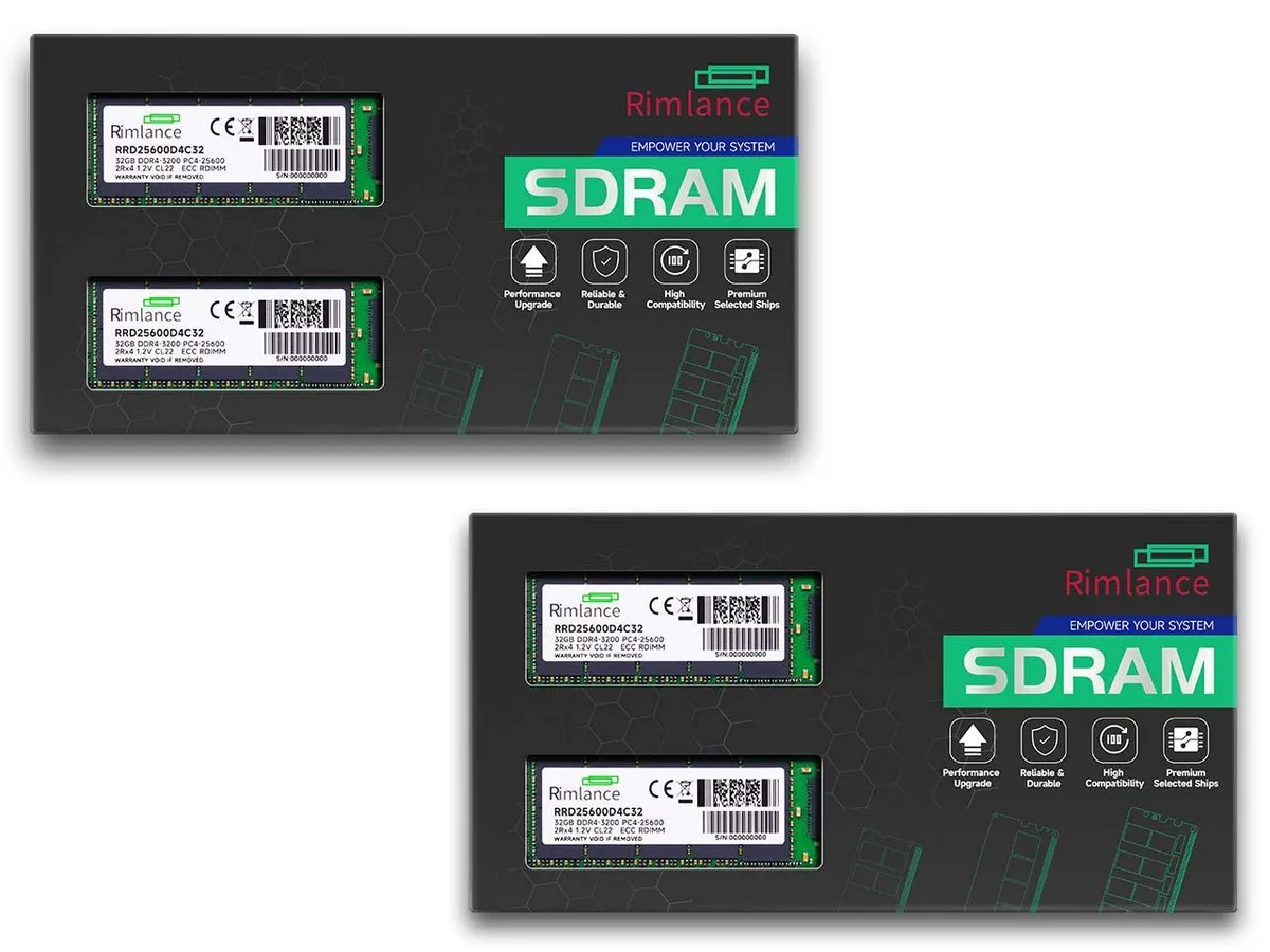 RIMLANCE RIMLANCE 128GB (4 x 32GB) DDR4 3200 ECC RDIMM Dell PowerEdge XR11 — 商品照片