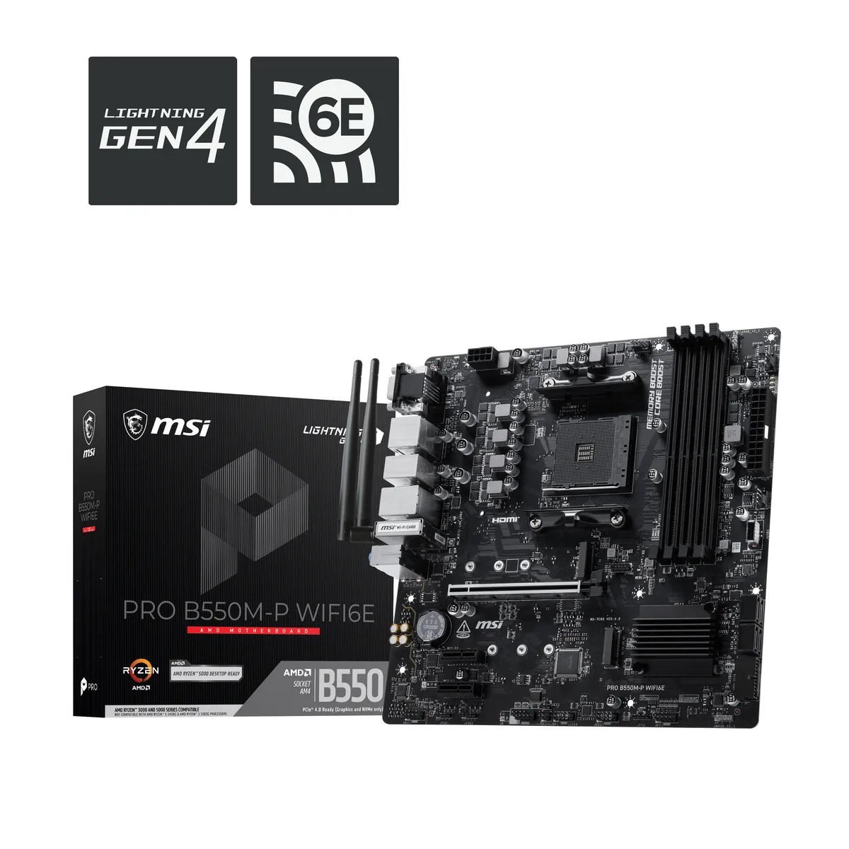 MSI MSI PRO B550M-P WIFI6E AMD motherboard — product photo