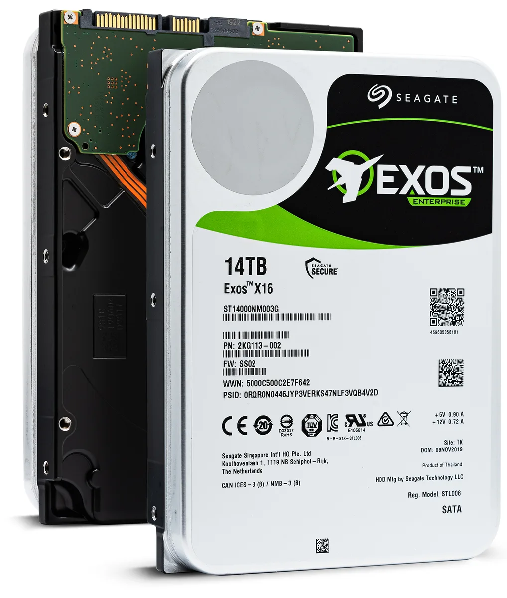 Silver 3.5 inch SATA hard drive with smooth metal casing