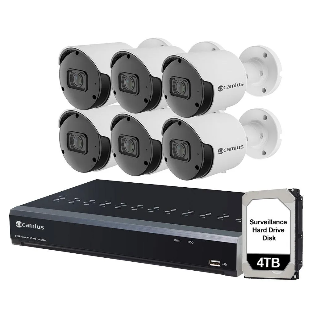 Camius Camius 8 Channel NVR 6 Camera 5MP PoE 4TB HDD Surveillance Security System — 제품 사진