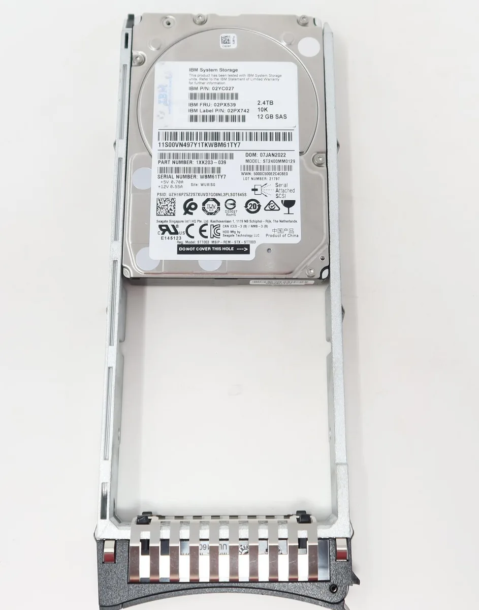 Silver 2.5 inch SAS hard drive with metal casing