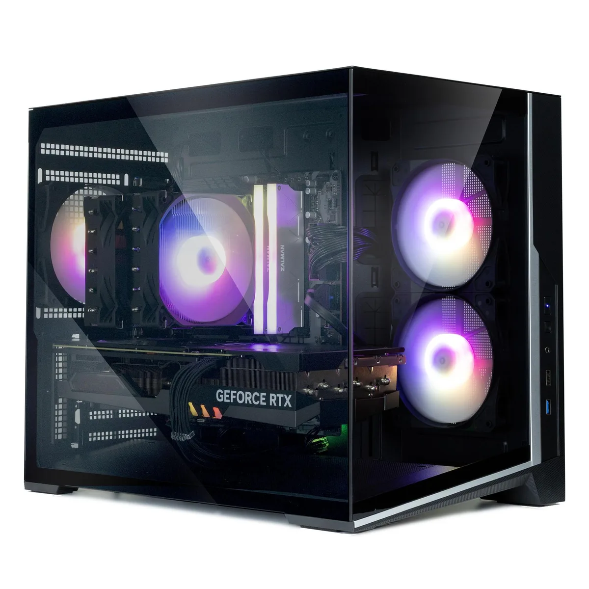 Zalman Zalman D30 Micro-ATX Mini-Tower PC Case, 3x 120mm ARGB Fans, 360mm AIO, 410mm GPU, Black — product photo