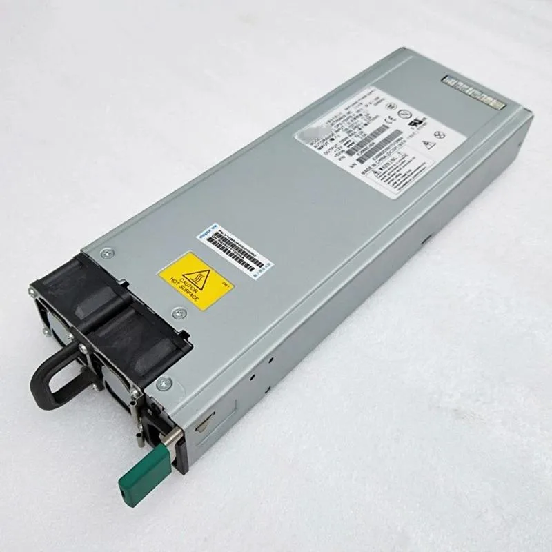 Rectangular ATX power supply unit with matte black metal casing and rear exhaust fan grille